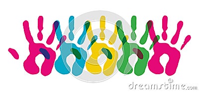 Multicolor diversity hands symbol Vector Illustration