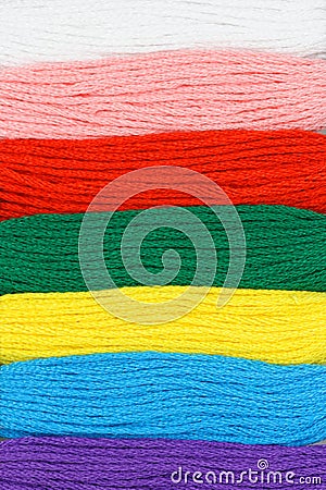 Multicolor embroidery threads background Stock Photo