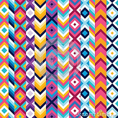 Multicolor ethnic stripe pattern Vector Illustration
