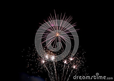 multicolor firework by night Stock Photo