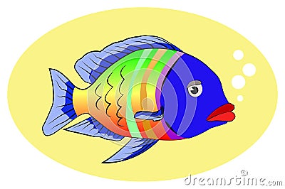 Multicolor fish Vector Illustration