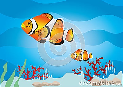 Multicolor fish Vector Illustration