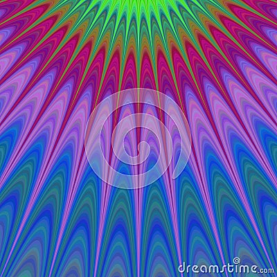 Multicolor fractal sun rays Vector Illustration