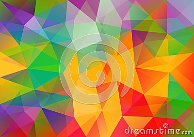 Multicolor geometric background with triangular polygons. Abstract design. Vector illustration. Vector Illustration