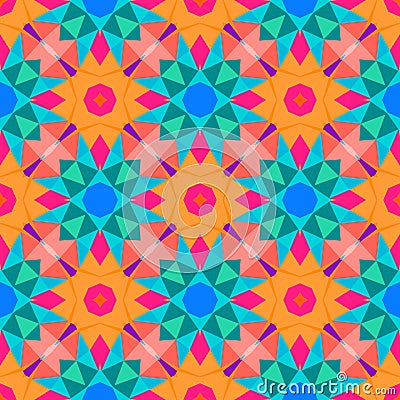 Multicolor geometric pattern in bright color. Vector Illustration