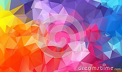 Multicolor geometric rumpled triangular low poly origami style gradient illustration graphic background. Vector Illustration