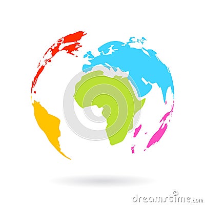 Multicolor globe icon Vector Illustration