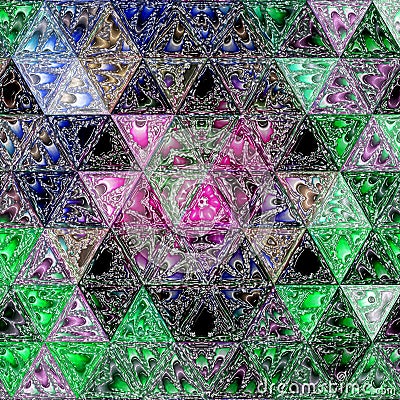 Multicolor Gradient Triangle Shape Grid Geometric Pattern Stock Photo