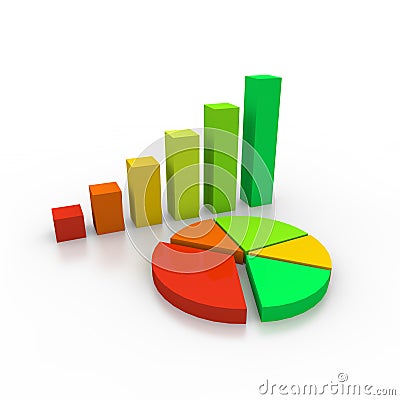 Multicolor growing graph Stock Photo