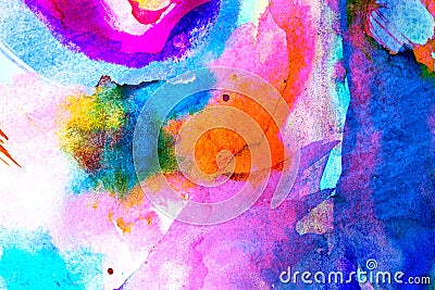 Multicolor watercolor background for backgrounds or textures Stock Photo