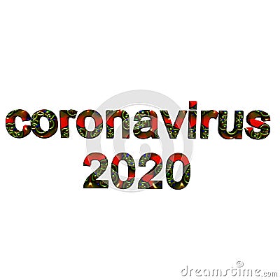 Multicolor inscription coronavirus 2020 with 3d effect. Stock Photo