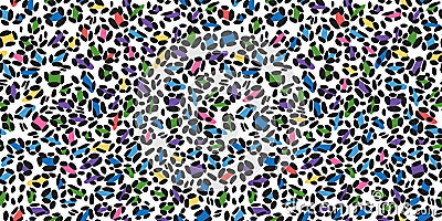 Multicolor leopard print skin vector illustration design. Cartoon Illustration