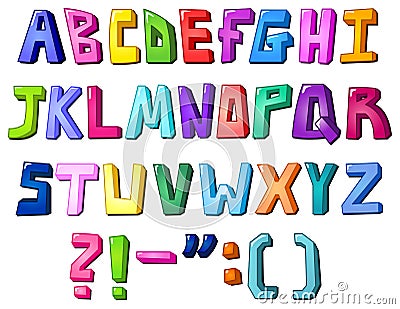 Multicolor letters Vector Illustration