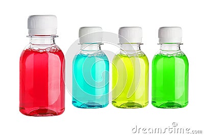 Multicolor Mouth Wash Stock Photo