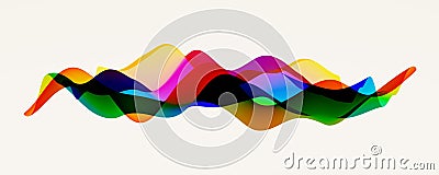 Multicolor moving waves abstract background with white background and copy space Stock Photo