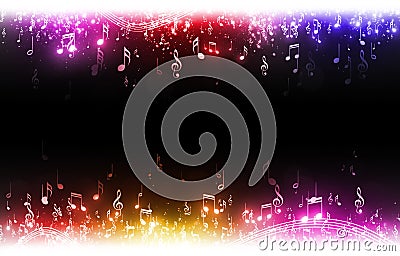 Multicolor Music Notes Background Stock Photo