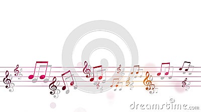 Multicolor music notes poster Stock Photo