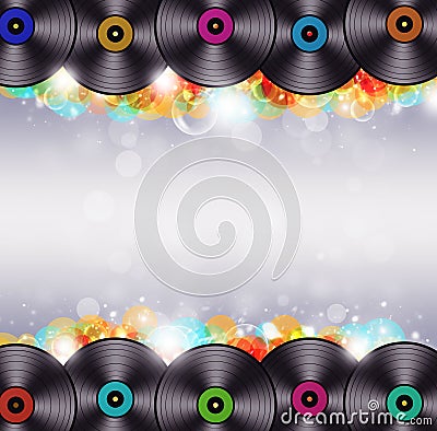 Multicolor Music Vinyl Background Stock Photo