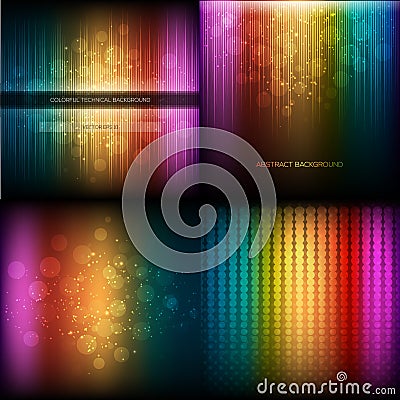 Multicolor musical equalizer set Vector Illustration