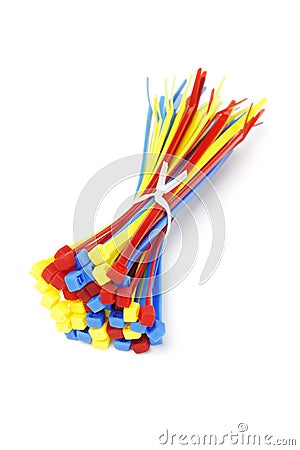 Multicolor Nylon Cable Ties Stock Photo