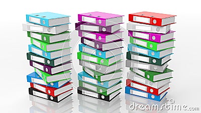 Multicolor office folders with blank label Stock Photo