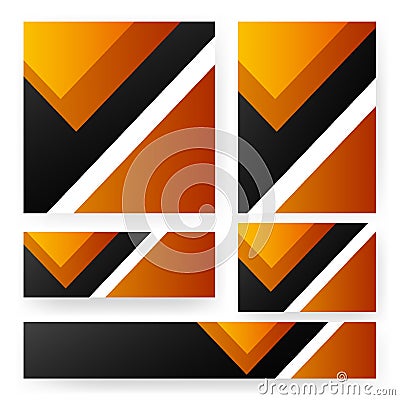 Multicolor orange basic color set templates for business Vector Illustration