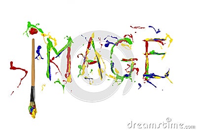 Multicolor paint painted word image Stock Photo