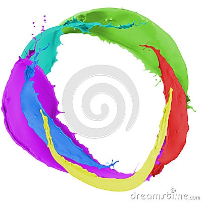 Multicolor paint splash Stock Photo