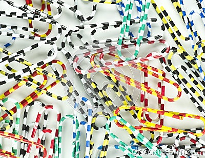 Multicolor Paper Clip Background Stock Photo