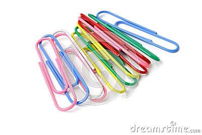 Multicolor paper clips Stock Photo