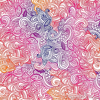 Multicolor Pattern Doodles- Decorative Sketchy Vector Illustration