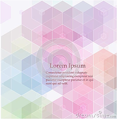 Multicolor pink, blue polygonal illustration, which consist of hexagon shape. Hexagon shape design for your business. Vector Illustration