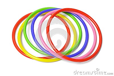 Multicolor plastic bangles Stock Photo