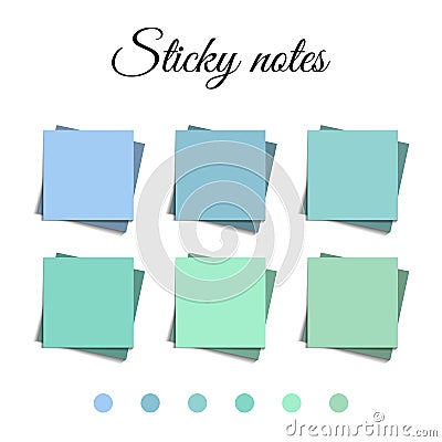 Multicolor post it notes isolated background. Colored sticky note set. Vector realistic illustration. Sticky note collection Vector Illustration