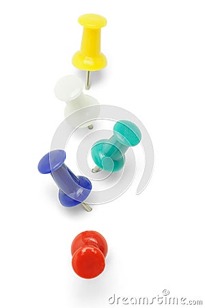 Multicolor push pins Stock Photo