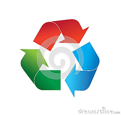 Multicolor recycling logo icon illustration Vector Illustration