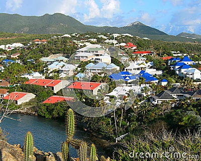 Multicolor Roofs in St. Martin Stock Photo