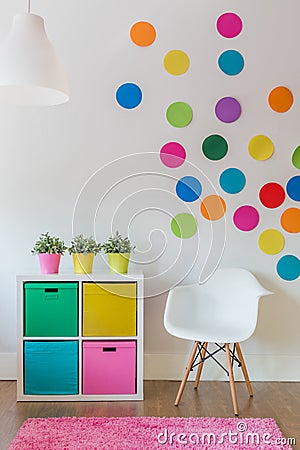 Multicolor room for child Stock Photo