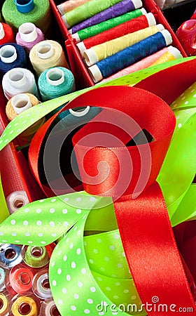 Multicolor sewing background Stock Photo