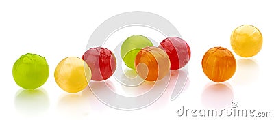 Multicolor sweet lollipop isolated on white background Stock Photo