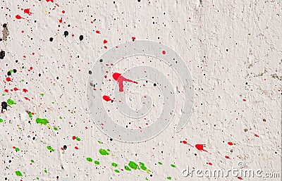 Multicolor textured background on a white wall. Blood ink splatter Stock Photo