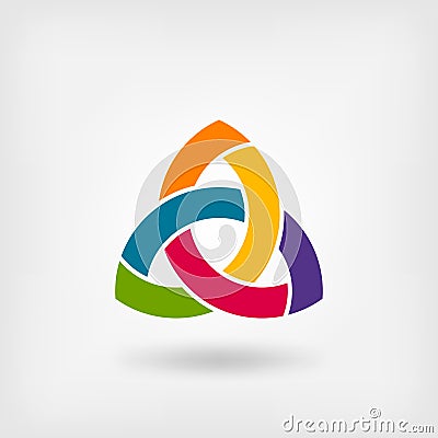 Multicolor triquetra symbol Vector Illustration