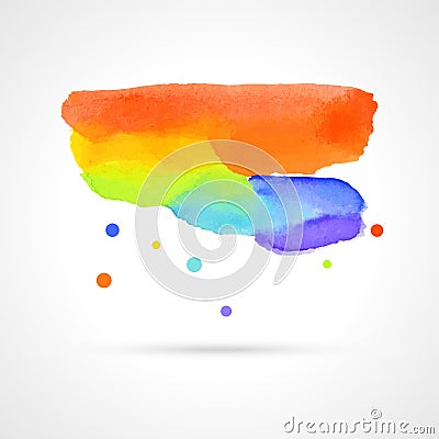 Multicolor watercolor cloud, vector Vector Illustration