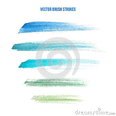 Multicolor watercolor brush strokes on canvas Vector Illustration