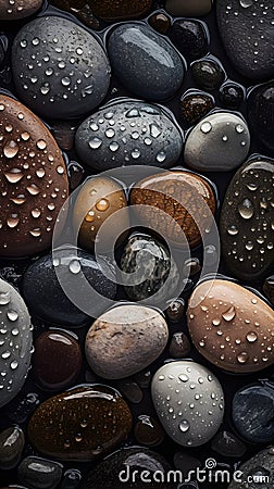 Multicolored abstract background depicting colorful stones frosted and wet Stock Photo