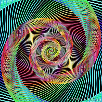 Multicolored spiral fractal design background Vector Illustration