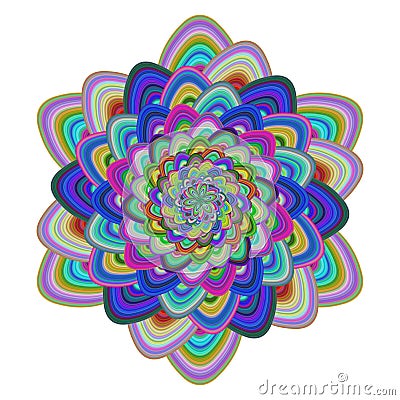 Multicolored abstract floral fractal Vector Illustration