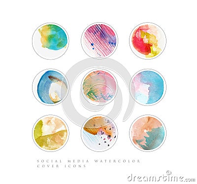 Multicolored abstract stories highlights cover icons Vector Illustration