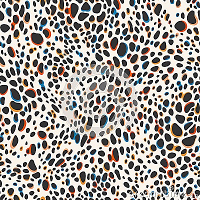 Multicolored animal print with abstract spots. Seamless vector pattern suitable for for apparel, textile, wrapping paper Vector Illustration