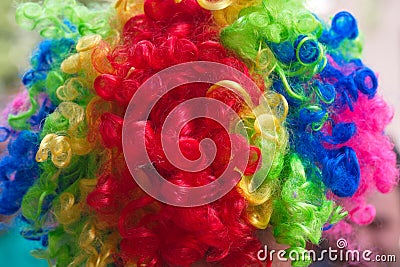 Multicolored artificial hair Stock Photo